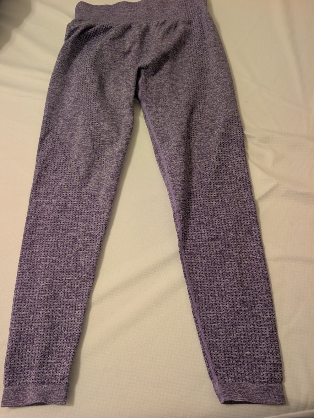 Women's High Waist Yoga Pants Purple Leggings with Tummy Control Size Large